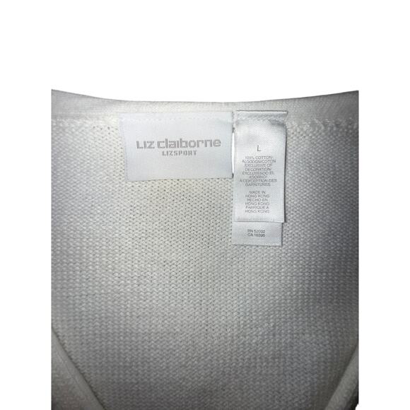 Vtg Liz Claiborne Coquette Christmas Cardigan Floral Red Bow Holiday Sweater Lg - Picture 4 of 4